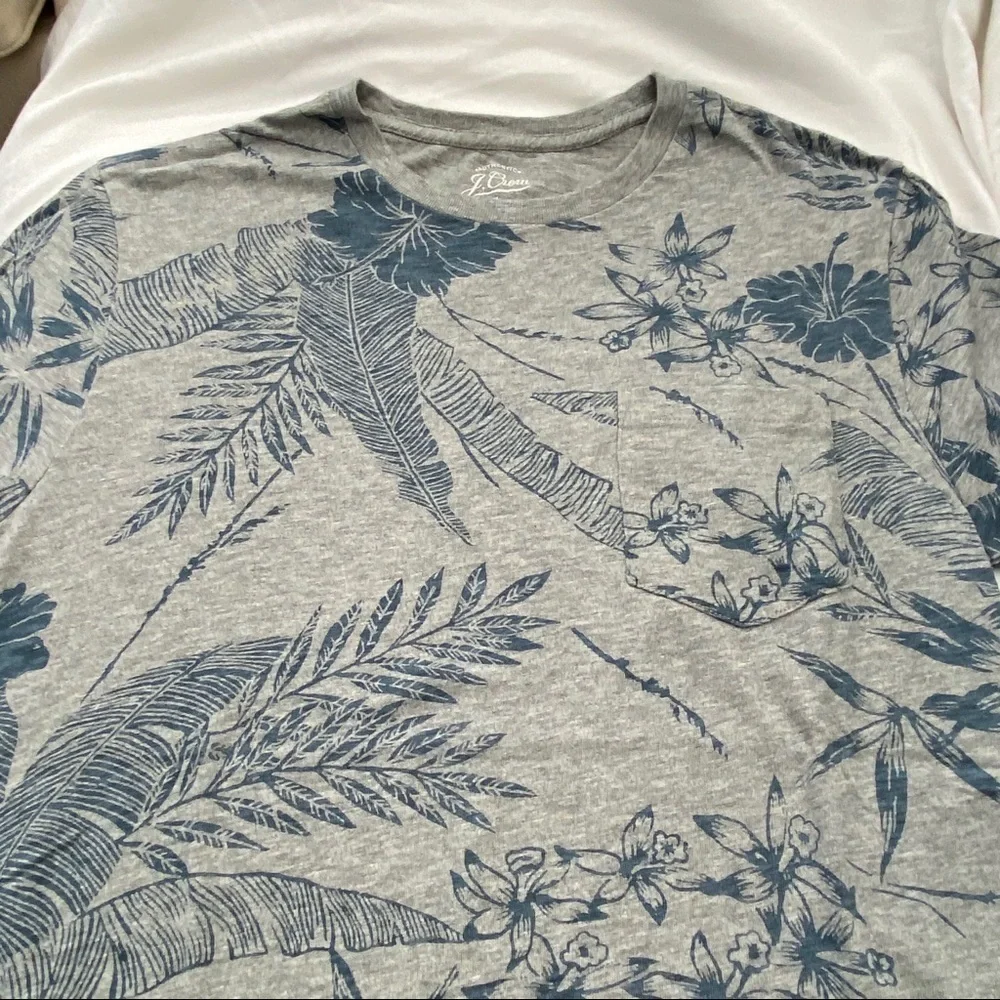 J. Crew Tropical Floral Pocket Tee